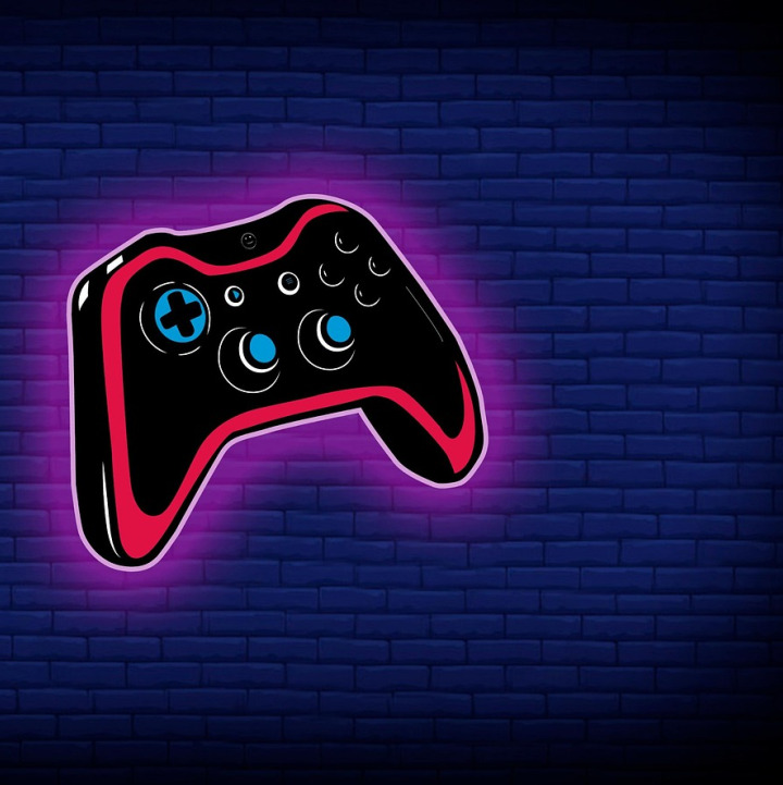 colorful neon gamepad